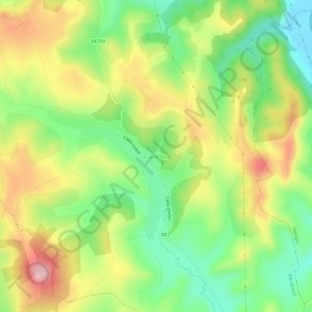 Topografische kaart Caraclău, hoogte, reliëf