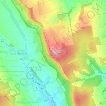 Topografische kaart Balos, hoogte, reliëf