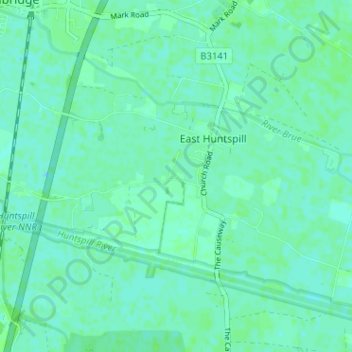 Topografische kaart Cote, hoogte, reliëf