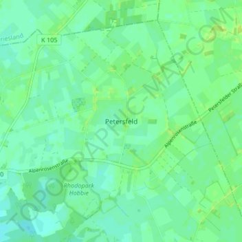 Topografische kaart Petersfeld, hoogte, reliëf