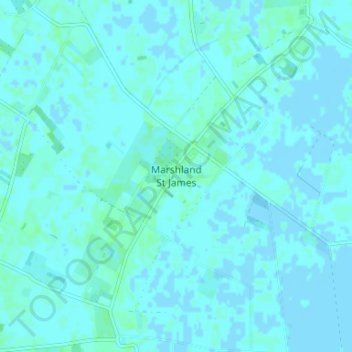 Topografische kaart Marshland St James, hoogte, reliëf