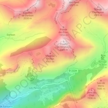 Topografische kaart CH 11-2, hoogte, reliëf