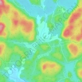 Topografische kaart Saint-Pierre de Wakefield, hoogte, reliëf