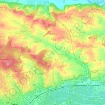 Topografische kaart Xaverienthal, hoogte, reliëf