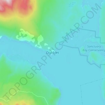 Topografische kaart Old Fort, hoogte, reliëf