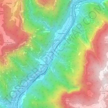 Topografische kaart Rivalta, hoogte, reliëf