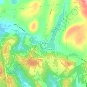 Topografische kaart Lakeside, hoogte, reliëf