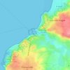 Topografische kaart Diélette, hoogte, reliëf