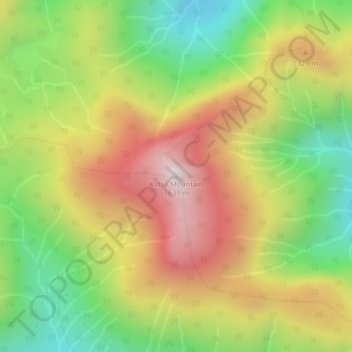 Topografische kaart Klitsa Mountain, hoogte, reliëf