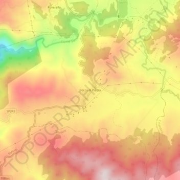 Topografische kaart Bocca di Piazza, hoogte, reliëf