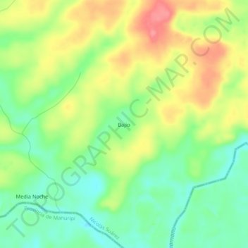 Topografische kaart Bajio, hoogte, reliëf