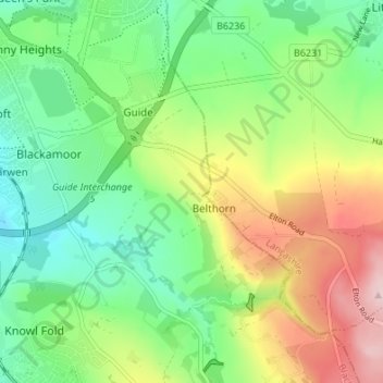 Topografische kaart Rann, hoogte, reliëf