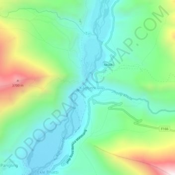 Topografische kaart Kāgbeni, hoogte, reliëf