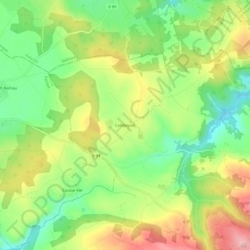 Topografische kaart Cambeyrac, hoogte, reliëf