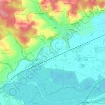 Topografische kaart Edlkofen, hoogte, reliëf
