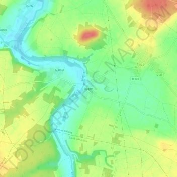 Topografische kaart Ligaine, hoogte, reliëf