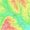 Topografische kaart Dallas, TX, hoogte, reliëf