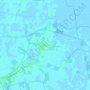 Topografische kaart Coccanile-Cesta, hoogte, reliëf