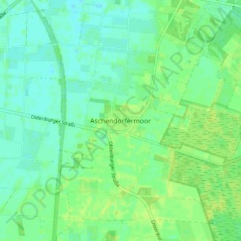 Topografische kaart Aschendorfermoor, hoogte, reliëf