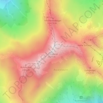 Topografische kaart Türchlwand, hoogte, reliëf