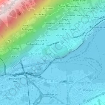 Topografische kaart Hondrich, hoogte, reliëf