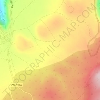 Topografische kaart Trassierra, hoogte, reliëf