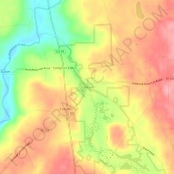 Topografische kaart Schollard, hoogte, reliëf