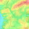 Topografische kaart Durécu, hoogte, reliëf