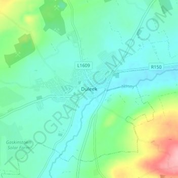 Topografische kaart Duleek, hoogte, reliëf