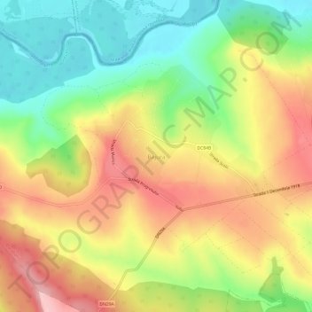 Topografische kaart Bajura, hoogte, reliëf