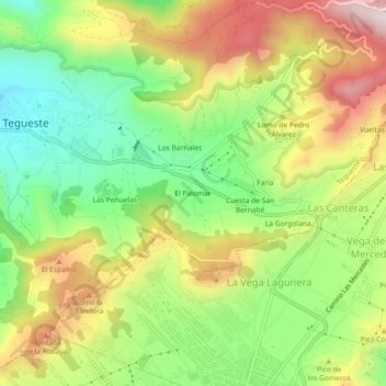 Topografische kaart El Palomar, hoogte, reliëf