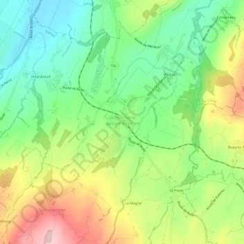 Topografische kaart Vuisternens, hoogte, reliëf