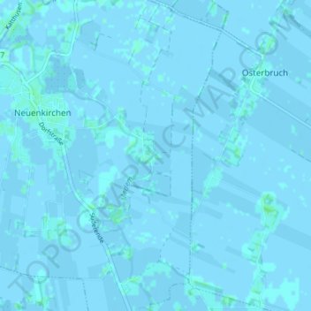 Topografische kaart Pedingworth, hoogte, reliëf