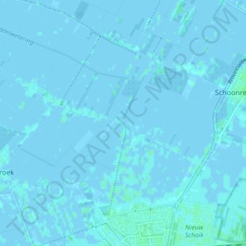 Topografische kaart Hoogeind, hoogte, reliëf