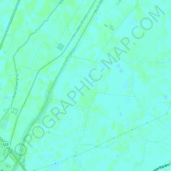 Topografische kaart Spalding Marsh, hoogte, reliëf