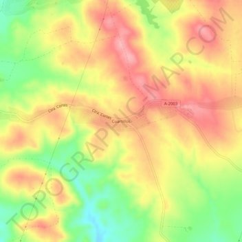 Topografische kaart Cuartillos, hoogte, reliëf