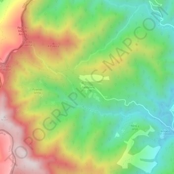 Topografische kaart Gestoso, hoogte, reliëf