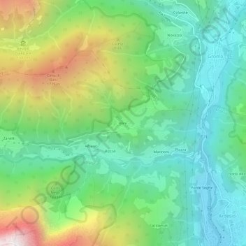 Topografische kaart Bani, hoogte, reliëf