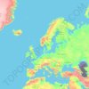 Topografische kaart Europa, hoogte, reliëf