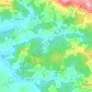 Topografische kaart Furth, hoogte, reliëf