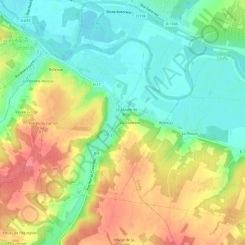 Topografische kaart Les Falloirs, hoogte, reliëf