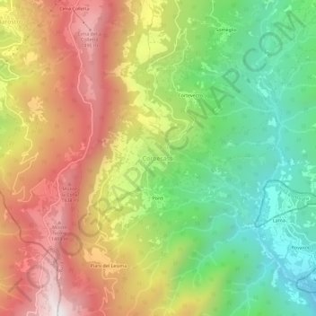Topografische kaart Corbesassi, hoogte, reliëf