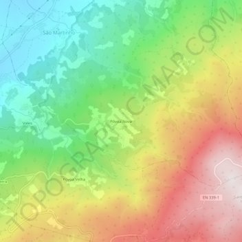Topografische kaart Póvoa Nova, hoogte, reliëf