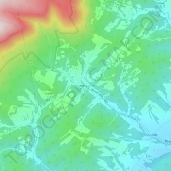Topografische kaart Stiefler Corner, hoogte, reliëf