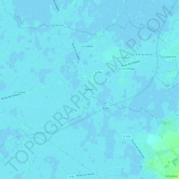 Topografische kaart Boisfort, hoogte, reliëf