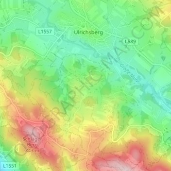 Topografische kaart Kandlschlag, hoogte, reliëf