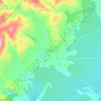 Topografische kaart Rosell, hoogte, reliëf