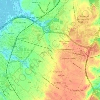 Topografische kaart Viso, hoogte, reliëf