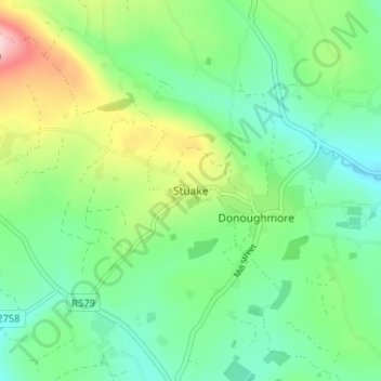 Topografische kaart Stuake, hoogte, reliëf