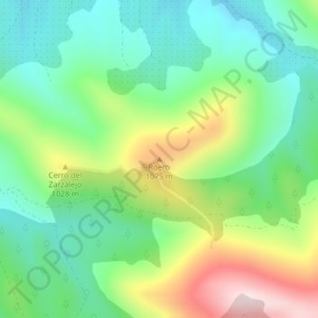 Topografische kaart Roero, hoogte, reliëf